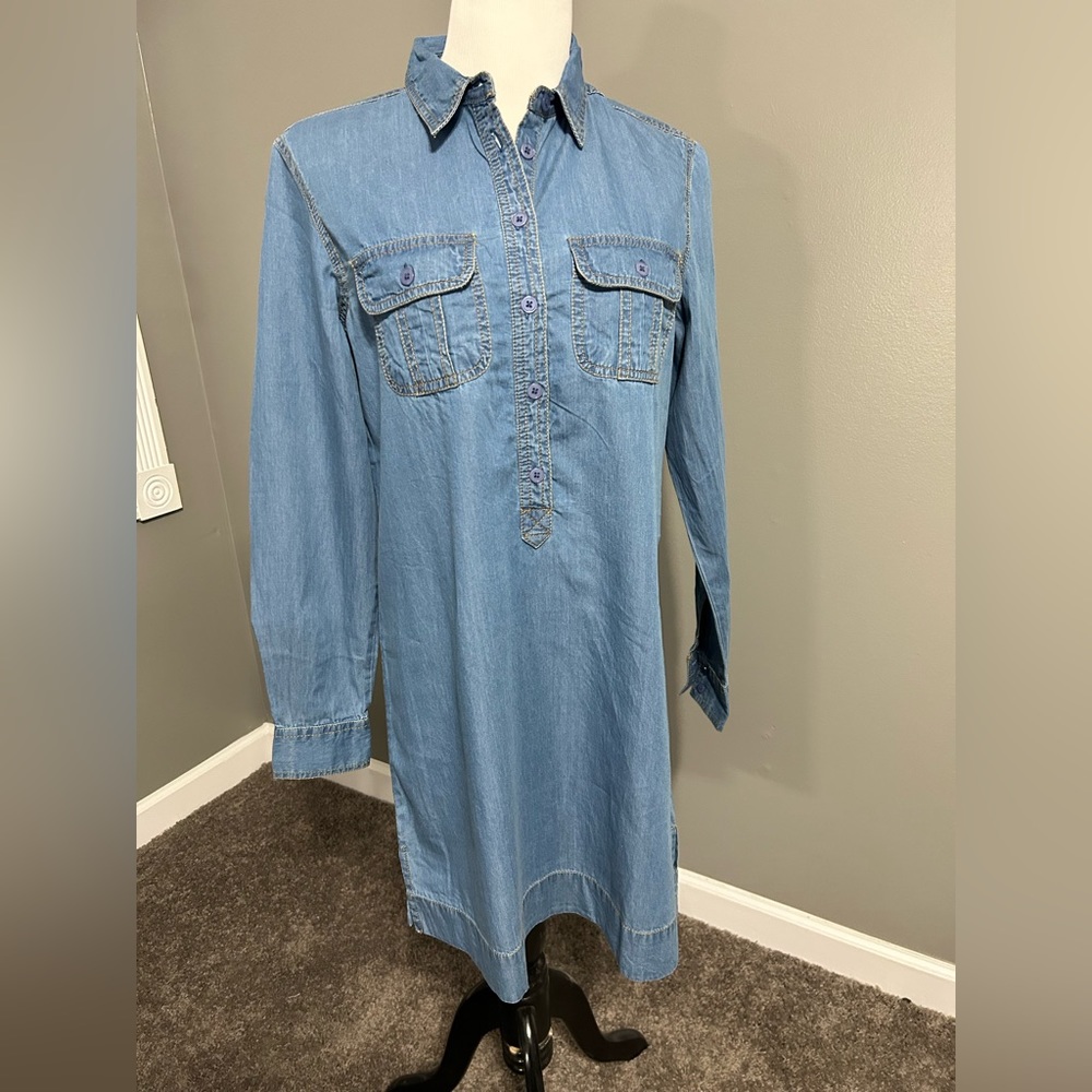 Blair women’s size,Sdenim, dress, longsleeve, have front button up with pockets